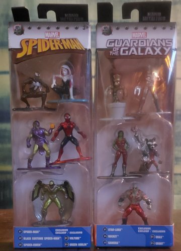 NEW - MARVEL NANO METALFIGS - SPIPIDERMAN & GUARDIANS OF THE GALAXY[10 DieCast Figures}PART 1&2 JADA