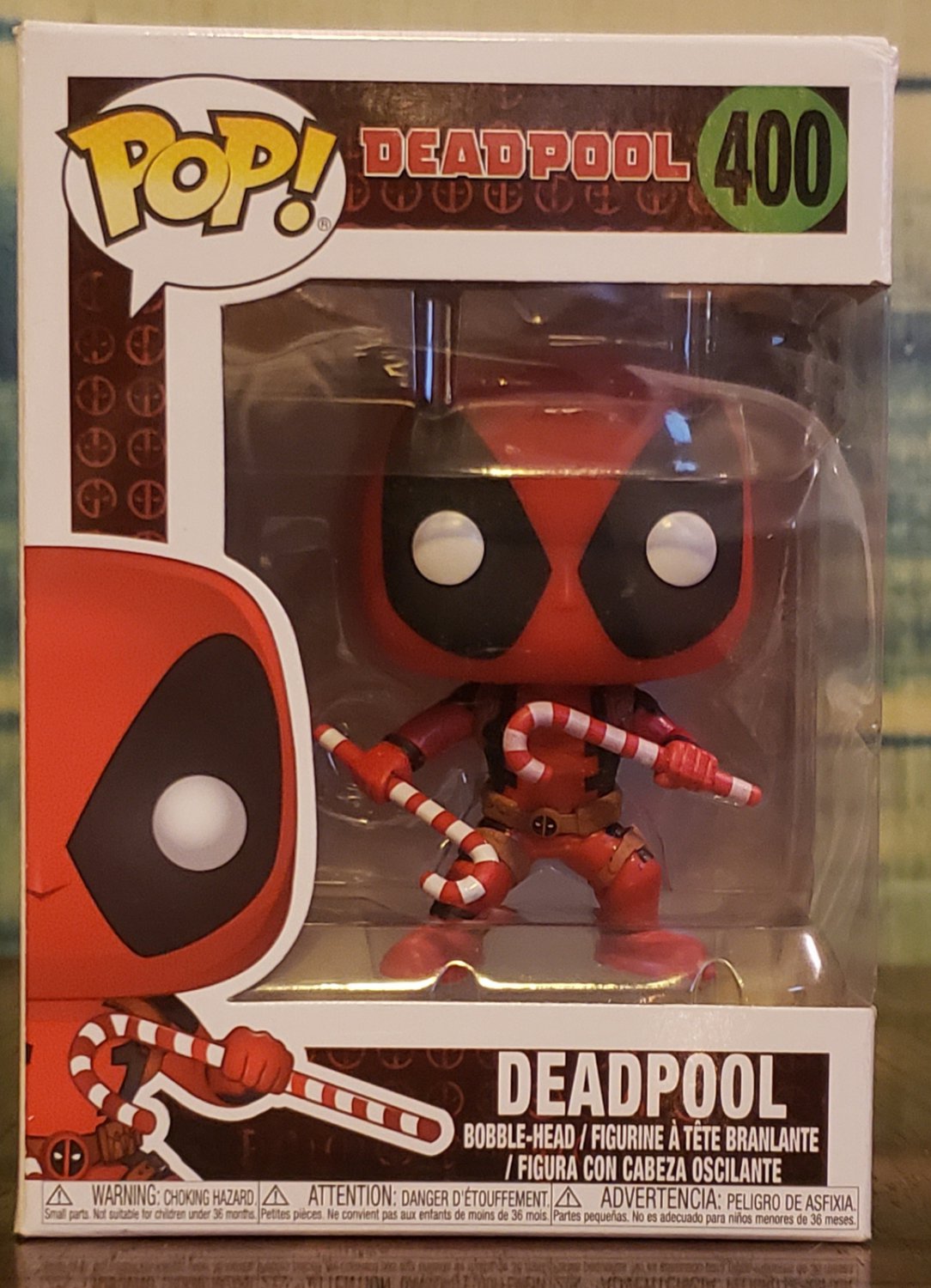 deadpool with candy canes pop