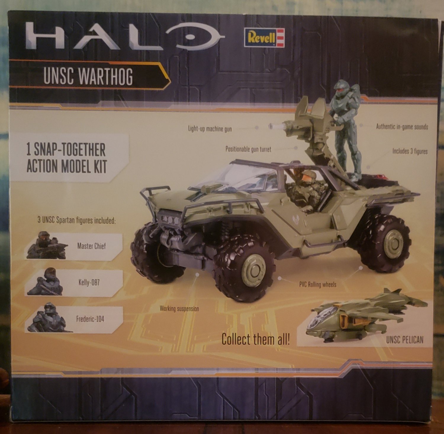 HALO - UNSC WARTHOG - SNAPTITE Model Kit [Lights and Sound] 3 Spartans ...