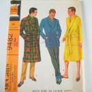 McCall's 9482 Men's Robe or Lounge Jacket with Transfer for Monogram - SZ Lg