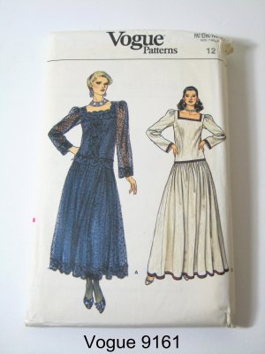 Vintage Vogue 9161 Misses Dropped Waist Dress - Sz 12
