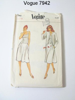 Vintage Vogue 7942 Misses Jacket and Dress - Sz 12