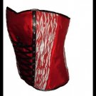 Gothic White And Red Zebra Spiral Steel Boned Corset