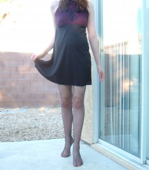 Red and black striped skull babydoll dress