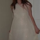 Ivory White dress-with sheer sequined overdress