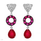 10K White gold Diamond Ruby earrings