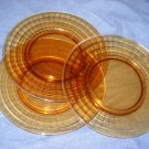AMBER DEPRESSION GLASS SALAD PLATES(7 available)