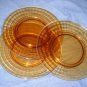AMBER DEPRESSION GLASS SALAD PLATES(7 available)