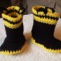 FIREMAN FIREFIGHTER CROCHET BABY BOOTIES BOOTS GIRL BOY