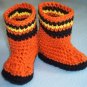 HALLOWEEN CANDY CORN CROCHET BABY BOOTIES BOOT GIRL BOY