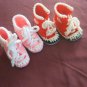 SALE 2 FOR 1 HAND CROCHET HIGH TOP SNEAKERS PINK RED