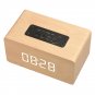 Alarm Clock Bluetooth 4.2 Speaker - AUX In, TF Card Slot, Hand-free, FM, Wooden Box, 1500mAh Battery