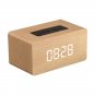 Alarm Clock Bluetooth 4.2 Speaker - AUX In, TF Card Slot, Hand-free, FM, Wooden Box, 1500mAh Battery