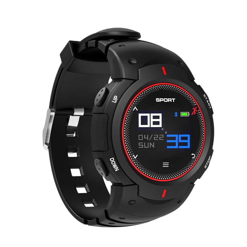 Smartwatch - Bluetooth 4.0, Heart Rate, Pedometer, Sedentary Reminder, Sleep Monitor(Red)