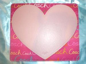 NWT COACH Multi Script Heart Mouse Pad Mousepad 60487