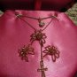 NIB Betsey Johnson Pink Spider Necklace Earrings Set