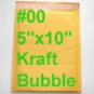 1000 pcs #00 5x10 Kraft Bubble Mailers Self Sealing