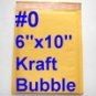 100pcs - #0 6"x10" Self-Sealing Kraft Bubble Mailer Padded Mailer New