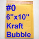 250pcs - #0 6"x10" Self-Sealing Kraft Bubble Mailer Padded Mailer New