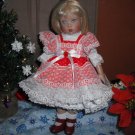 Red Dotted Valentine or Christmas Dress for Ann Estelle or Bitty Bethany Doll