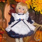 Navy Calico Pinafore set For Ann Estelle, Bitty Bethany