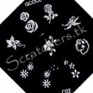 GCOCL Stamping Nail Art Image Plate C02 - Roses / Puppy Dog