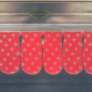 Silver Stars on Red - 100% Dry Nail Polish Appiques / Sticker / Shield / Patch / Decal