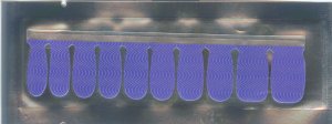 Silver Wave on Blue - 100% Dry Nail Polish Appiques / Sticker / Shield / Patch / Decal