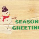 "Seasons Greetings" Snowman Mounted Rubber Stamp