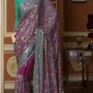 Purple Georgette Saree with Blouse