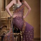 Purple Net Saree with Blouse