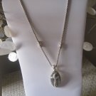 Oval Silver Cross Necklace
