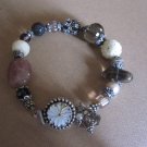 Beaded Flower Bracelet - Pink