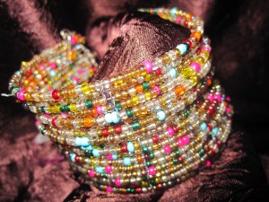 Multi-Colored Beaded Cuff Bracelet