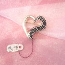 Silver Beaded Heart Pin