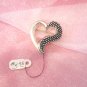 Silver Beaded Heart Pin