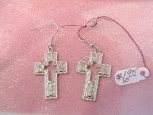 Silver Cross Earrings