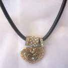 Gold Crystal Heart Necklace
