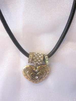 Gold Crystal Heart Necklace