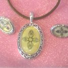 Oval Cross Necklace & Earring Set