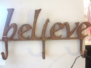 "Believe" Coat Rack