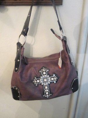 Purple Crystal Cross Purse