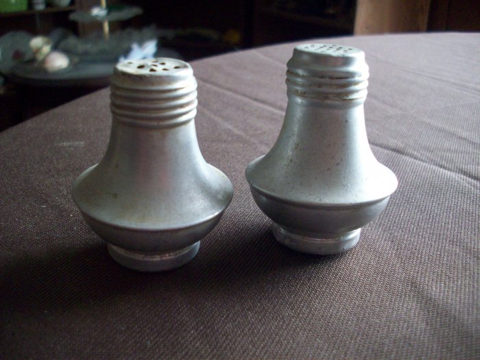 Vintage Cast Aluminum Salt and Pepper Shakers