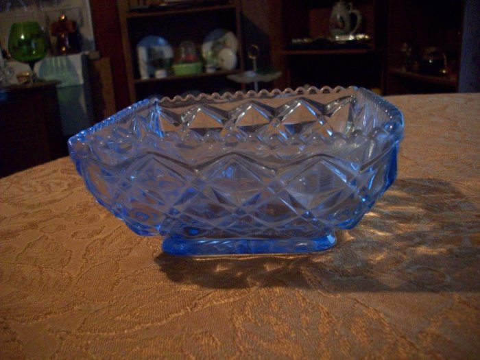 Vintage Blue Depression Glass Bowl