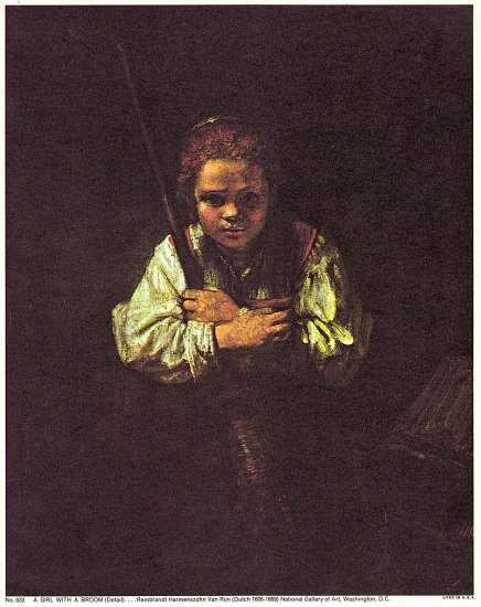A Girl With A Broom Lithograph by Rembrandt Harmenszohn ...