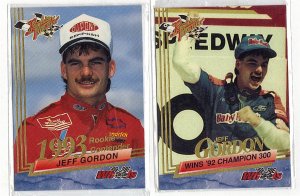 Lot of 2 Wheels Rookie Thunder Jeff Gordon Cards