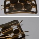 VINTAGE GOLD TONE METAL BUBBLE HAIR BARRETTE JEWELRY
