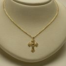 GOLD TONE METAL CROSS CRUCIFIX NECKLACE JEWELRY
