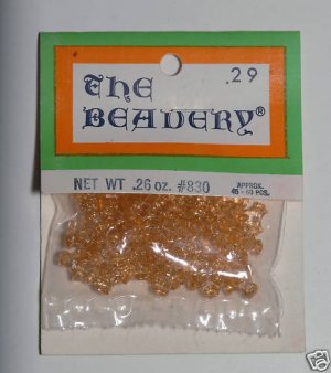 Vintage Clear Yellow Plastic The Beadery Beads Packaged