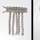 Vintage Silver Tone Metal Chain Hair Barrette Odd Pair